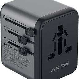 Stuffcool Jetset Made in India Universal Travel Adapter with US, UK, EU, AUS pins, Works in 150+ Countries, with PD20W Type C Port and 18W Type A Port Built in, Charges iPhones 50% in 30 mins-23