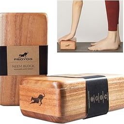 Proyog Neem Wood Yoga Block Set | Natural and Sustainable | Yoga props I Seasoned wood I Durable Support I 9 x 5 x 3-picture-18