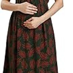 Maternity Gown for Women | Knitted Polyester Zipless Feeding Dress with Easy Nursing Access & Convenient Pockets for Pre & Post Pregnancy-image-26