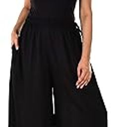 Regular Loose Fit Solid Colour Non Transparent Rayon Flared Palazzo for Women Free Size-image-89