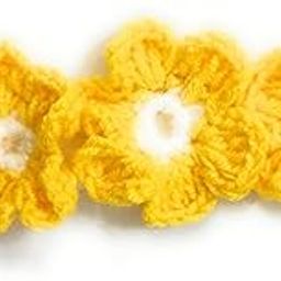 CRAnsh Creations;Crafted with Love Handmade Crochet Flower head band for newborn baby girls (0-2 years) pack of 1 (Yellow white, S)-13