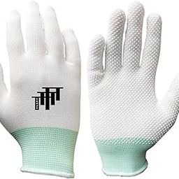 Troft Cotton Gloves (Anti Slip) with PVC Dotted for Tennis Only for Soft Ball (White) | Pack of 1-image-46