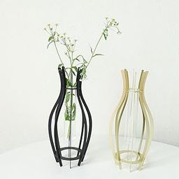 UJEAVETTE Tabletop Vase Planter Clear Hydroponic Tube for Bookshelf Wedding Greenhouse Gold 8x8x25cm-image-24