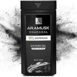 Aramusk Charcoal Shower Gel for Men, Face & Body Wash, With Activated Charcoal, Germ Protection & Deep Cleansing, 250ml-49
