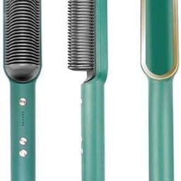 Glowhouse Hair Straightener,Hair Brush,Hair Straightener Comb For Women & Men Hair Styler Straightener Machine Brush/Ptc Heating Electric Straightener With 5 Temperature Hair Straightener, Green-14