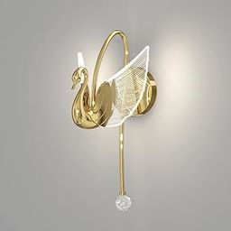 Harold Electricals Swan Wall Light |Luxury Wall Sconce Lamp | Modern Acrylic Lighting Fixtures for Bedroom, Bedside, Living Room,Lobby, café & Home Décor - Golden(Inbuilt LED)-picture-13