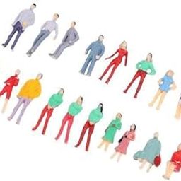 UJEAVETTE Toy 2xLayout Model People Figure Train HO Painted 1/75 for Street Scene Building Figures & People-7