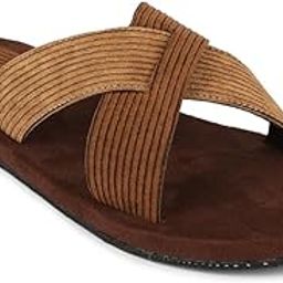Ben Crossover Corduroy Slides Brown | Flats for Men | Vegan (numeric_6)-picture-53