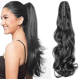 DELORUS Curly Claw Synthetic Hair Extension: 22-inch Length - Transform Your Hairstyle with Stunning Curls - Ideal for Women and Girls of All Ages (Black)-image-36