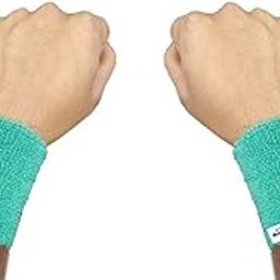 HeadTurners Sweat Band Wrist Band/Wrist Support for Gym, Cricket, Running and Sports Activities 3 inches- (Green, Set of 2)-image-4
