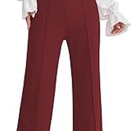 Women's High Rise Elegant Solid High Waisted Belted Toothpick Stripe Design Straight Loose Casual Pants, Minimalist Stylish Design, Suitable for Summer Vacation (Pant 185)-picture-39
