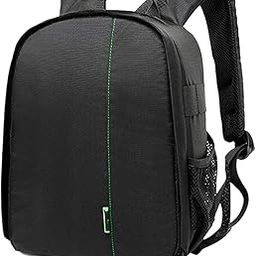 CALANDIS™ DSLR Camera Backpack Camera Bag 9.8x6x13.3inch for Outdoor Activities Sturdy Black Green | Cases, Bags & Covers | Camera & Photo Accessories-42
