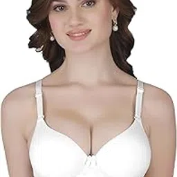 joomie Heavily Padded Semi Push-Up Bra - Soft Polyamide Fabric - 3/4th Coverage, Wireless, Multiway Straps, Seamless - Everyday T-Shirt Bra(J-71570-OFFW-1PC-30B)-picture-2