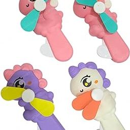 SHAKTISM Kids Hand Pressure Mini Fan, Unicorn Ice Cream, Candy Design, Portable Battery-Free Toy, Pack of 2, Multicolour (Unicorn Hand Press Fan)-17