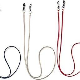Soft Leather Cord Spectacle Chain For Men (Set of 3) Grey Red & Navy - Unisex Lanyard Chains And Spectacle Holders - Leather Eye Glasses Chain Eyeglass Holders-2