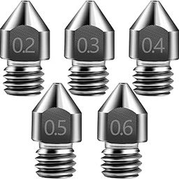 Creality Hardened Steel MK8 Nozzle with High Temperature Resistance All Metal Nozzle Ends for Ender 3 / Ender 3Pro, CR-10 Series, 0.2/0.3/0.4/0.5/0.6 mm (5 PCS in One Set)-image-73