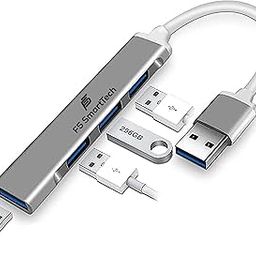 F5 SmartTech 4 in 1 Type A 3.0 4 Port High Speed USB Hub for Laptop MacBook PC MAC Pro Mac Mini iMac Surface Pro XPS Desktop-USB Port Extension USB Hub-14