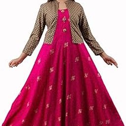 Women Rayon Printed Flared Anarkali Kurta with Jacket-30