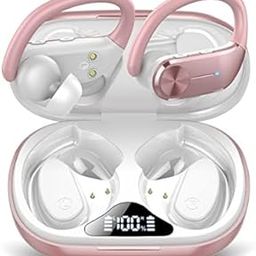 Ear buds Wireless Bluetooth Earbuds Sport 2024 NEW Bluetooth 5.3 Headphones 68H Playtime with LED Display Powerful Bass Over Ear Earphones with Earhooks IP8 Waterproof for Workout/Running/Gym-image-28