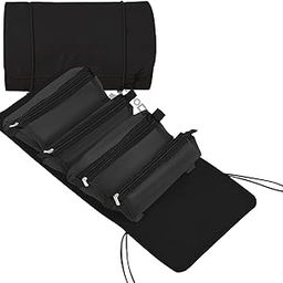 SITTELLA Polyester 4 in 1 Foldable Hanging Cosmetic Storage Toiletry Bag for Women Travel (Black)-image-46