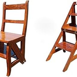 MADONNA Teak Wood Convertible Multi Utility Ladder-Chair-image-35