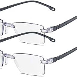 AUGEN Blue Block Rimless Reading Glasses Black Clear Unisex Free Size Power-picture-29