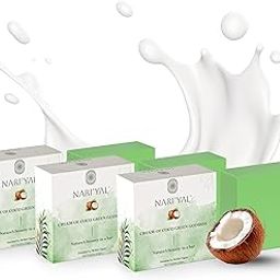 NARIYAL Cream of Coco Green Goddess, Coconut & Avocado Bathing Bars for Dry, Rough & Sensitive Skin, Herbal, Sulphate-Free, Hydrating & Brightening Body Soap for Glowing Skin, Pack Of 3 (3 x 50g)-image-4
