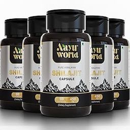 Aayuworld Shilajit Capsules | 60 Capsules | Boost Stamina, Energy and Power | Support Healthy Testosterone Level | 100% Natural (Pack of 5)-image-50
