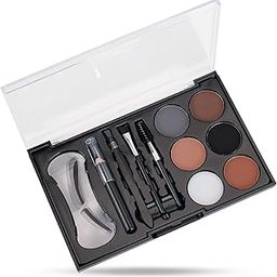 Colors Queen Eyebrow Styling Kit with 5 Highly Pigmented Shades and 1 Wax, Spoolie, Eyebrow Pencil, Eyebrow Stencil, Hair Plucker & Angular Brush (Palette)-56