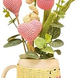 Happy Threads | Crocheted Tulips and Heart Bouquet, Elegant Floral Touch for Homes, Offices & Other Spaces, Gifting Item for Friends & Families on Birthdays, Weddings, Anniversary-image-37
