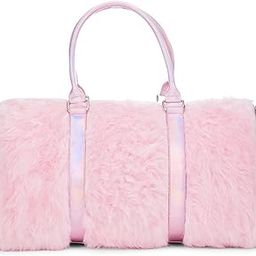 Shagadelic Weekender by Sugar Thrillz - Pink Faux Fur Bag With Adjustable Straps, Perfect for Travel-image-2