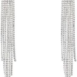 Elegant Latest Fashion Silver Plated Crystal Dangler Earrings for Women and Girls, Medium (YCFJER-605CRLDNG-SL)-36