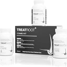 Treatroot Combo Kit For Stronger Hair, Nails & Bones | 30 Day Kit With Iron, Calcium, Biotin, Multivitamins, Isoflavones & Minerals | No Added Sugar & Gut Friendly (3 Bottles)-12