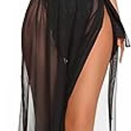 Women’s Babydoll One Piece Self Design Lingerie Deep V Neck Lace Bodysuit Mosaic Lace Teddy Mesh Skirt for Honeymoon Night & Bedroom Wear Nighty-image-104