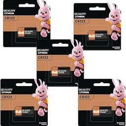 Imaginea CR123 Lithium Battery Pack of 5 | 3V High Performance CR123A Batteries | Long-Lasting Photo Lithium Cells for Flashlights, Cameras, Smoke Alarms & More-image-1