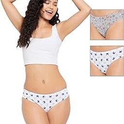 Women's Cotton Pack of 3 Low Waist Printed Thong with Inner Elastic - Multicolor-15