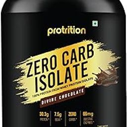 Protrition Zero Carb Whey Protein Isolate Powder | Divine Chocolate - 1Kg (30 Servings) | 31.3g Protein, 7.5g BCAA per SCOOP | Added Digestive Enzymes-image-40