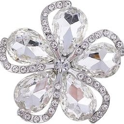 CALANDIS™ Vintage Flower Rhinestone Crystal Wedding Bridal Bouquet Brooch Pin White | Fashion Jewelry-image-26