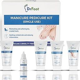 Dr Foot Manicure Pedicure Kit | For Brightens and smoothens skin | Pedi Wash-8 gm | Cuticle Oil-10 ml | Micropeel-8 gm | Massage Cream-8 gm | Pedi Mask-8gm-48