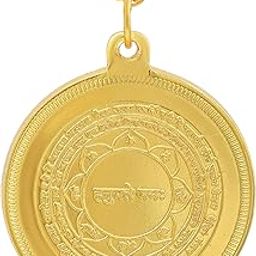 Gold Plated Brass 24KT, Dual Side Pendant, One Side Hanuman Mantra and other Side Standing Pachmhuki Hanuman, Pendant Chain For Men and women-picture-23