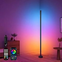Smart RGB Corner Floor Lamp,Led Color Changing Corner Light Compatible with Alexa & App,Remote Control,16 Million DIY Colors, Music Sync, Timer for Living Rooms, Bedrooms and Gaming Rooms-33