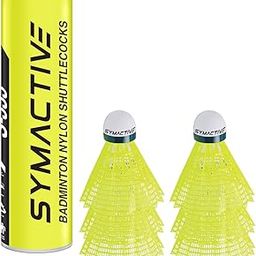 Amazon Brand - Symactive High Performance Nylon Shuttle Cock, S333 - Pack of 6 (Yellow)-97