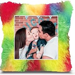 Fur Personalized Gift Photo Cushion for Boyfriend Girlfriend Husband Wife on Occasions Valentine's Day Birthday Anniversary Special Love Gift Square 15x17 inch, Multi (PC67)-image-79