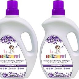 Bunniez Baby Liquid Detergent for clothes with Lavender Fragrance with No Chemicals for soft clothes 100% safe to use - Pack of 2 (1 Litre x 2)-image-109