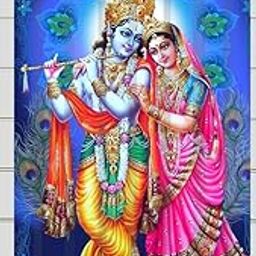 VJK FAB God Krishan ji/God Radha Krishan Poojaghar Curtains for Poojaroom/Temple/Home Mandir Parde 4x5 feet Set of 1 Window Size Curtain-image-28