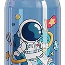 Panchhi Store Kids 650Ml Water Bottle With Straw - One-Click-Open Leak-Proof Locking Flip Lid for School, Picnic, Travel, Home - Cartoon Print Sipper Bottle, Blue-Titanium-image-43