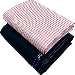 Unstitched Polyester Checkered Shirt & Trouser Fabric - 2.25 mtr Shirt Cloth - 1.20 mtr Pant Piece-image-53