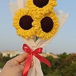 Knotsngifts Cotton Mini Sunflower Bouquet, Yellow-25