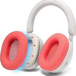 SweatZ XM5 - Patented Protective Headphone Ear Covers for Sony WH1000XM5 by WC | Only Compatible with Sony XM5 Over Ear Headphones | Sweatproof & Easily Washable | Red-image-83