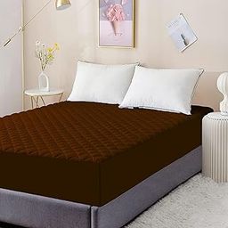 Dream Care Sapphire Cotton Quilted Pro Water Proof Mattress Protector 78x72 Inch for Double Bed King Size - Ultra Soft Mattress Cover (Coffee - Pack of 1)-image-101
